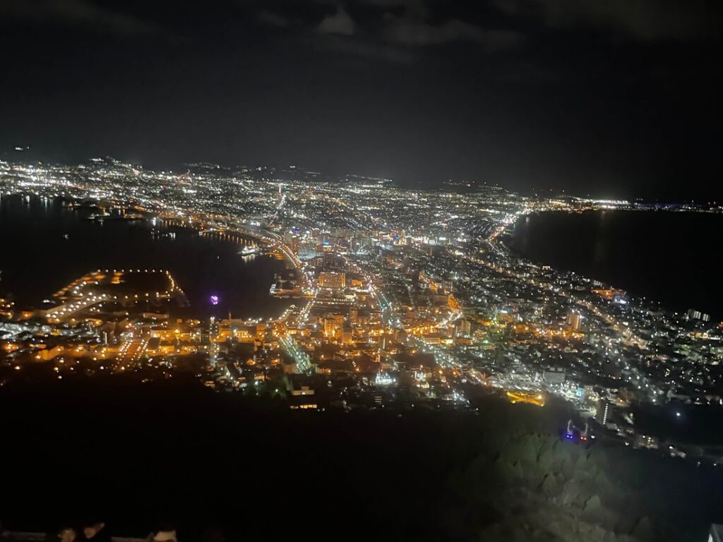 函館山頂上から見た夜の景色
