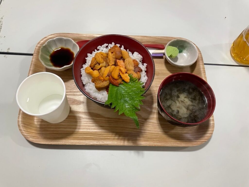函館の海鮮店 八海のウニ丼。濃厚なウニがのった海鮮料理