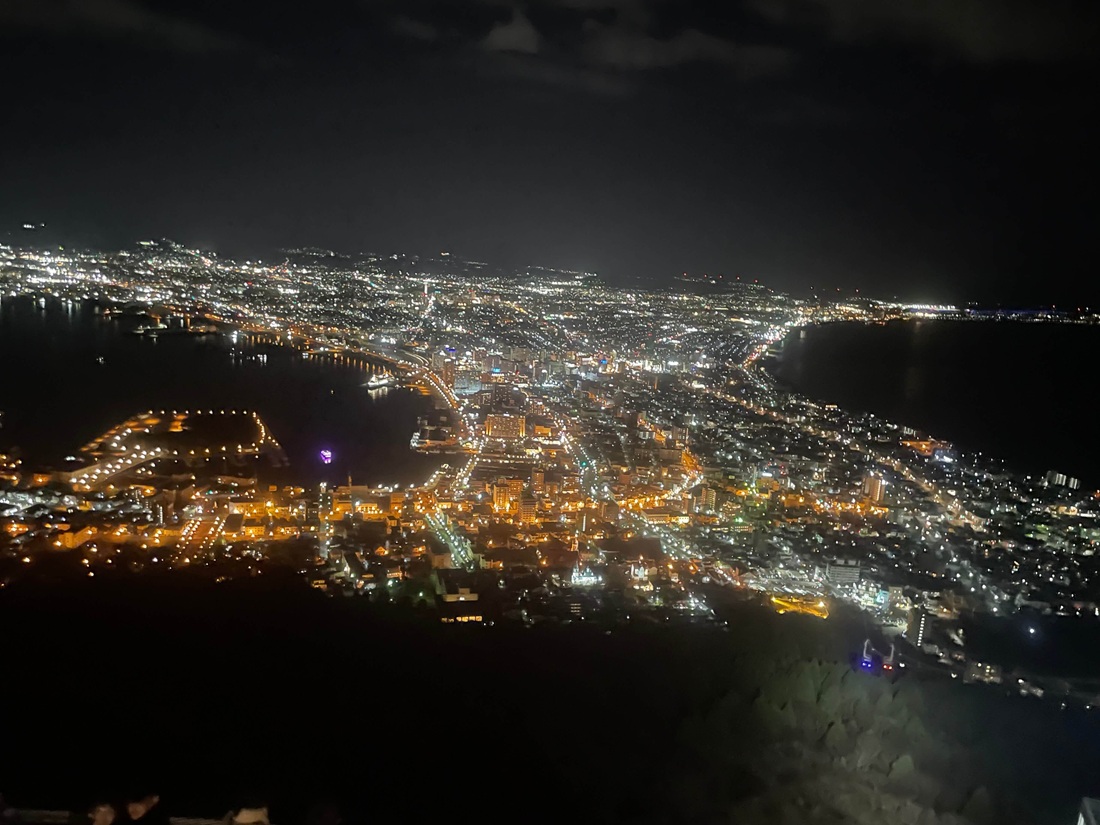 函館山頂上から見た夜の景色